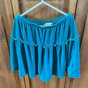Lands' End Kids Turquoise Velvet Skirt